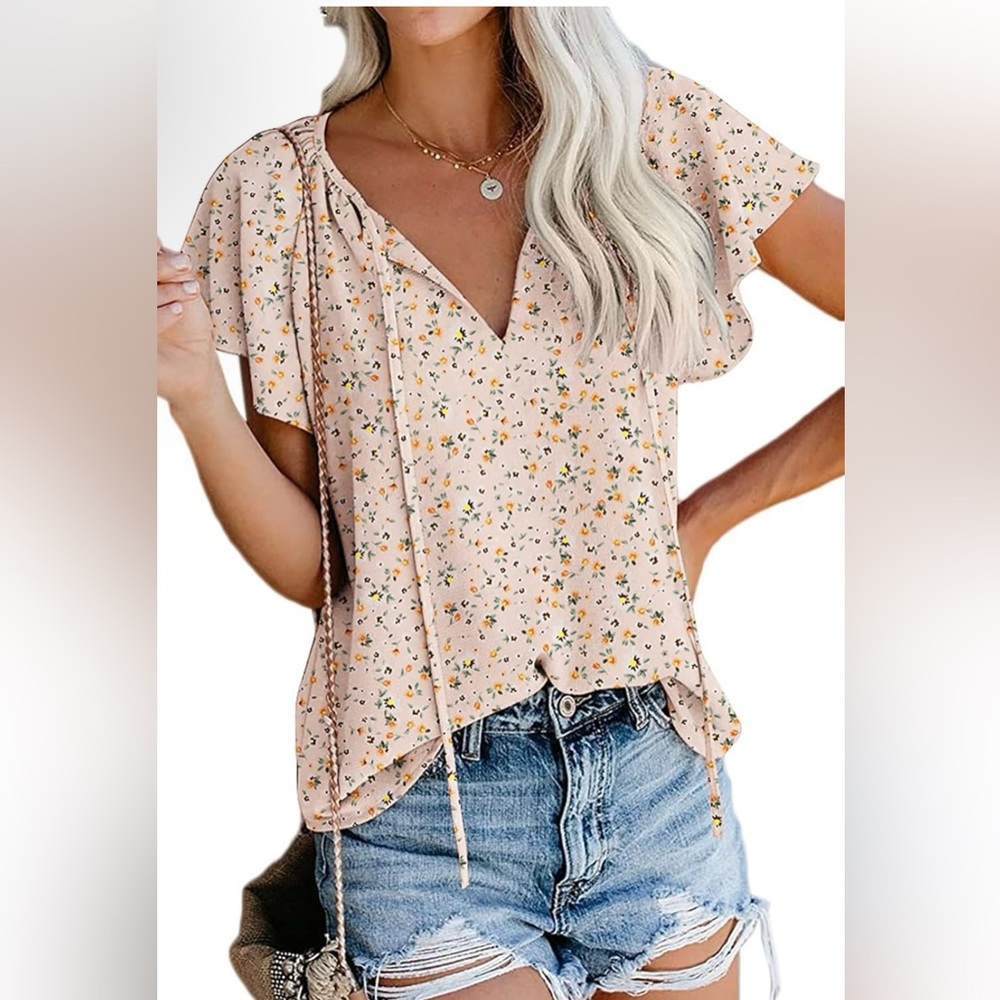 Women’s Floral VNeck Boho Blouse